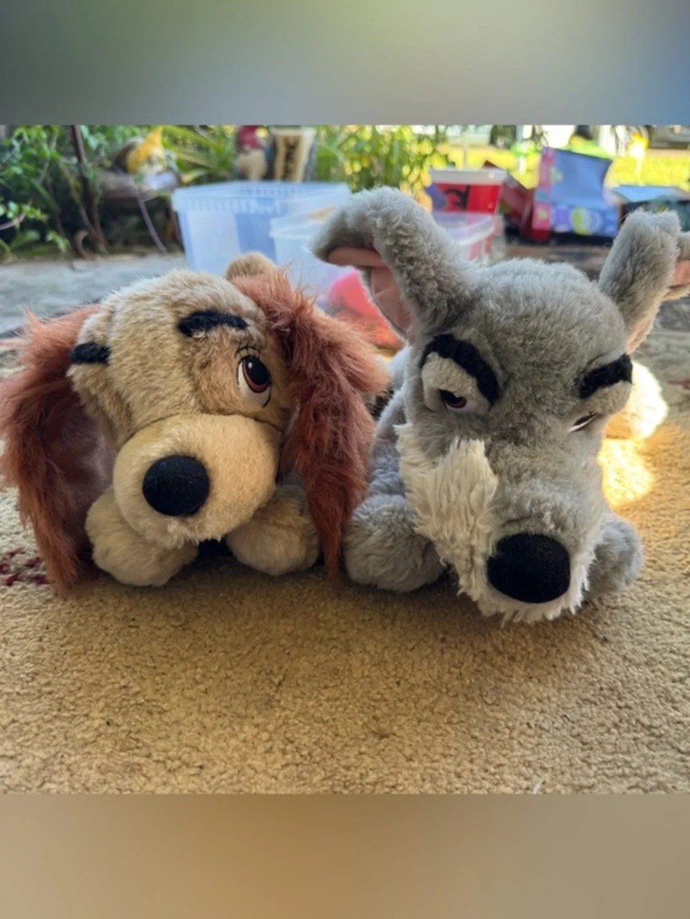 Vintage Disney Store exclusive Lady and the Tramp Stuffed Plus Set